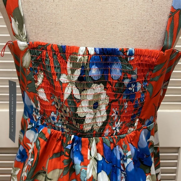 London Times Babydoll Tiered Maxi Dress in Original Blue - Picture 14 of 17